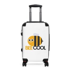 Cool Bee Suitcase with 'Bee Cool' Design, Travel Luggage, Funny Suitcase, Unique Travel Gear, Vacation Accessory, Gift for Travelers