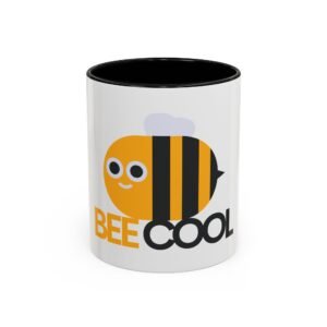 Bee Cool Accent Coffee Mug - Fun, Playful Gift for Bee Lovers, 11oz & 15oz Sizes, Cute Kitchen Decor, Sweet Birthday Present